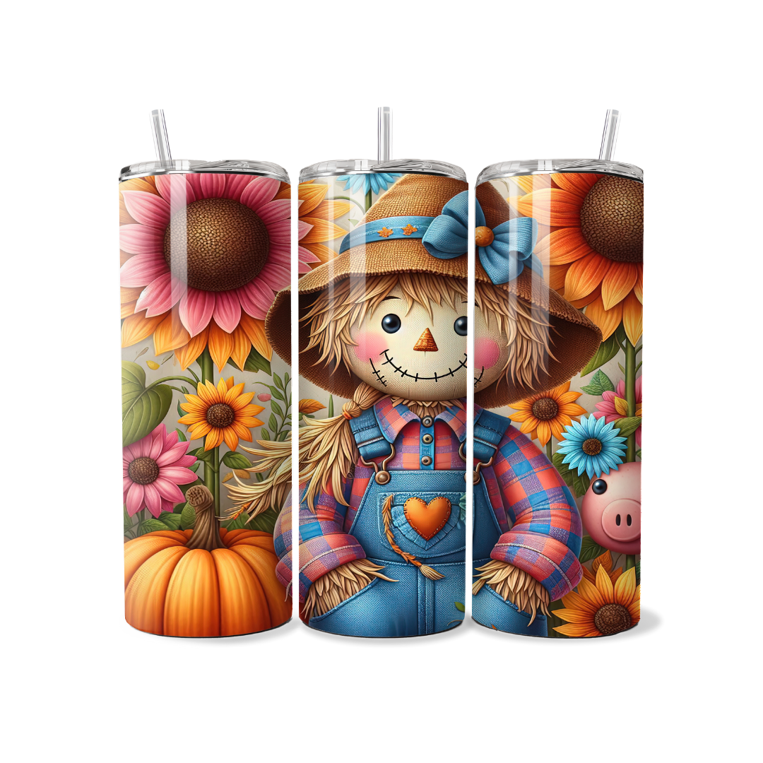 Cute Fall Scarecrow 20 oz Tumbler