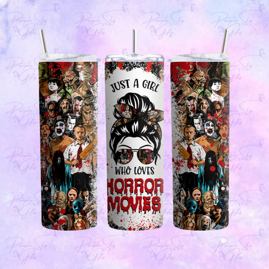 Just A Girl Who Loves Horror Movies 20 oz Tumbler