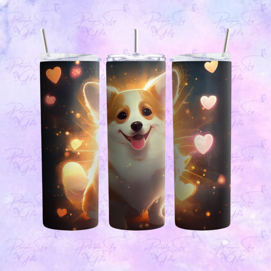 Corgi and Hearts 20 oz Tumbler