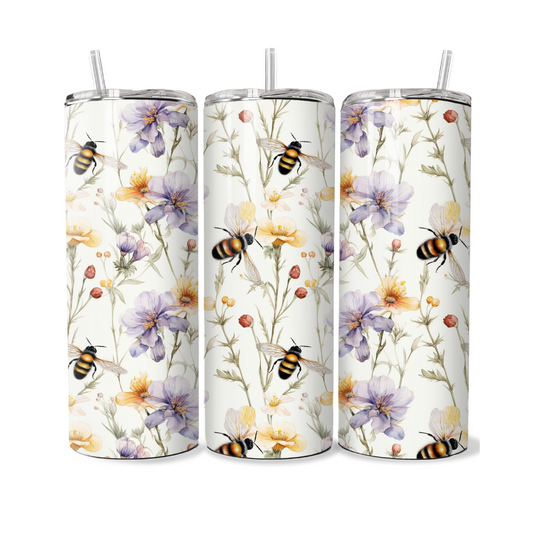 Wildflowers and Bees 20 or 30 oz Tumbler