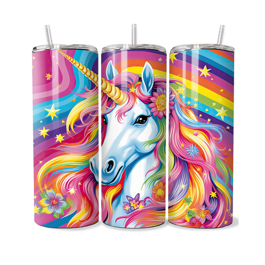Bright and Colorful Unicorn and Rainbows 20 or 30 oz Tumbler