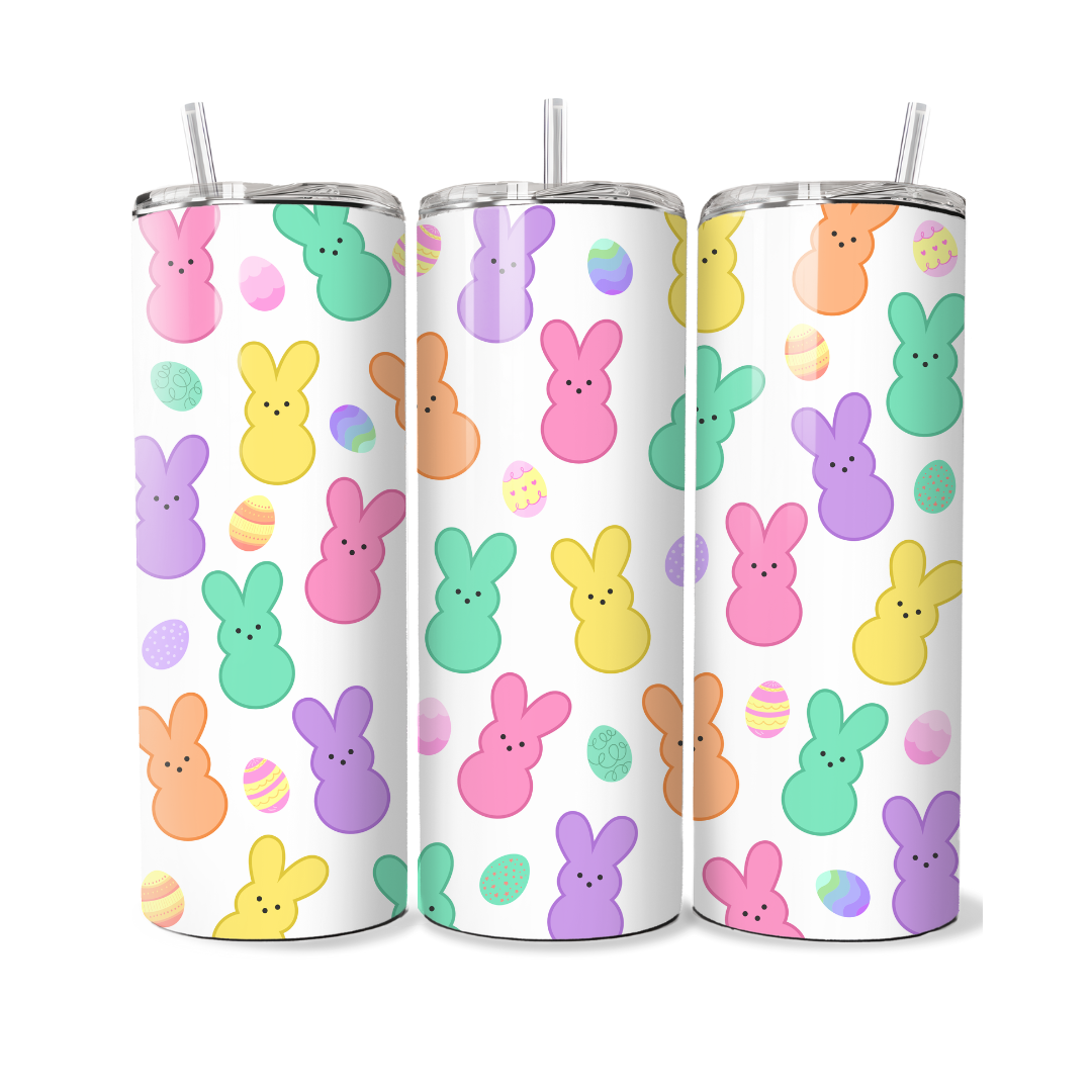 Easter Bunny Peep and Eggs 20 or 30 oz Tumbler