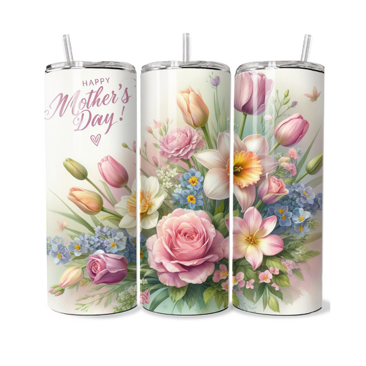 Happy Mother's Day Flower Bouquet 20 or 30 oz Tumbler