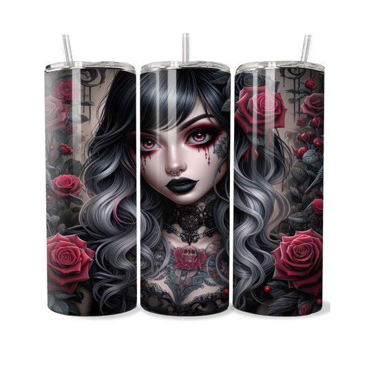 Goth Tattooed Witchy Girl 20 or 30 oz Tumbler