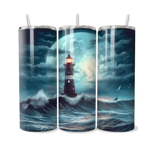 Full Moon Lighthouse 20 or 30 oz Tumbler