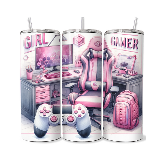 Girl Gamer Pink Gaming Room 20 or 30 oz Tumbler