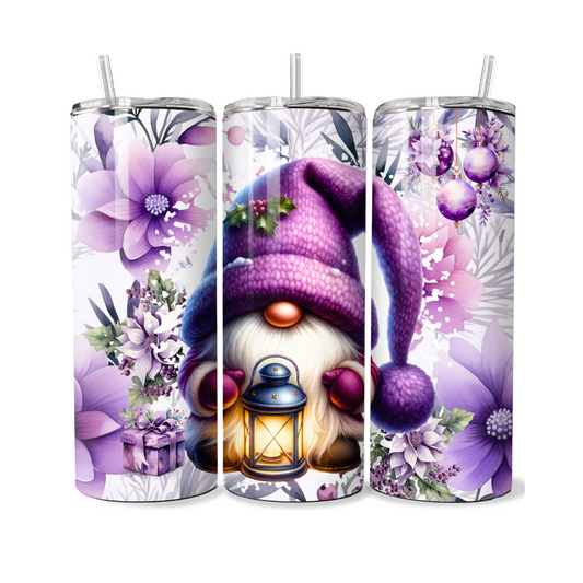 Purple Winter Gnome 20 or 30 oz Tumbler