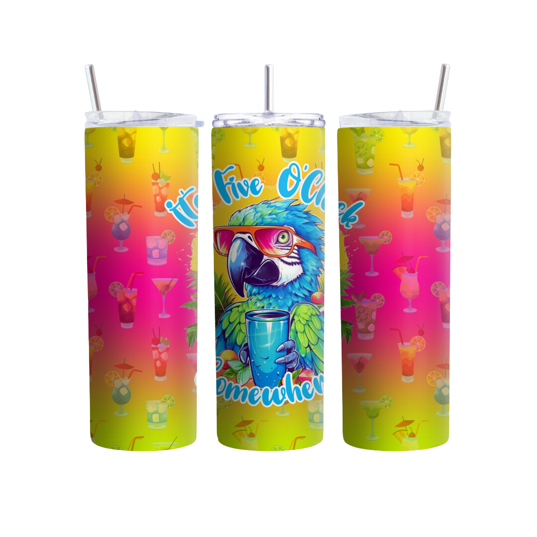 It's Five o'clock Somewhere Parrot Head 20 oz Tumbler