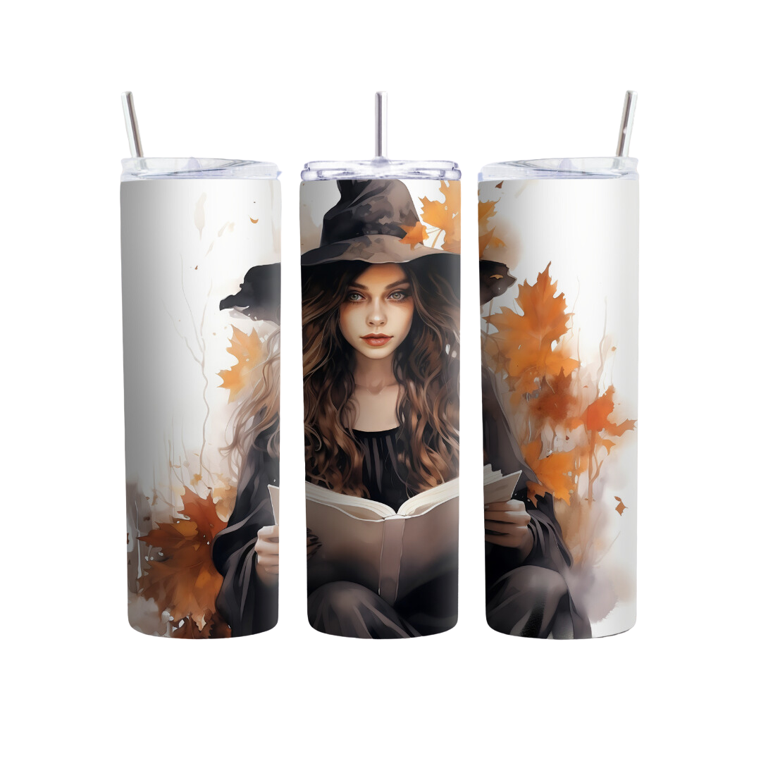 Watercolor Halloween Witch 20 or 30 oz Tumbler