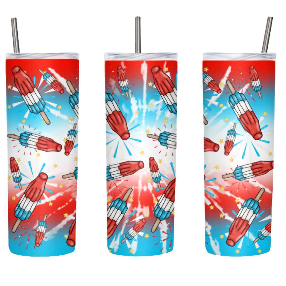 Red White And Blue Bomb Pop Popsicle 20 or 30 oz Tumbler