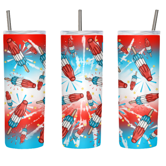 Red White And Blue Bomb Pop Popsicle 20 or 30 oz Tumbler