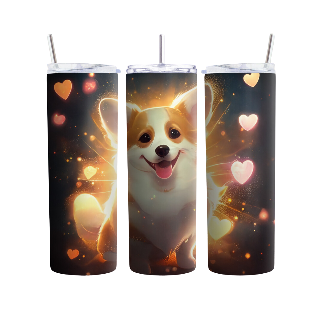 Corgi and Hearts 20 or 30 oz Tumbler