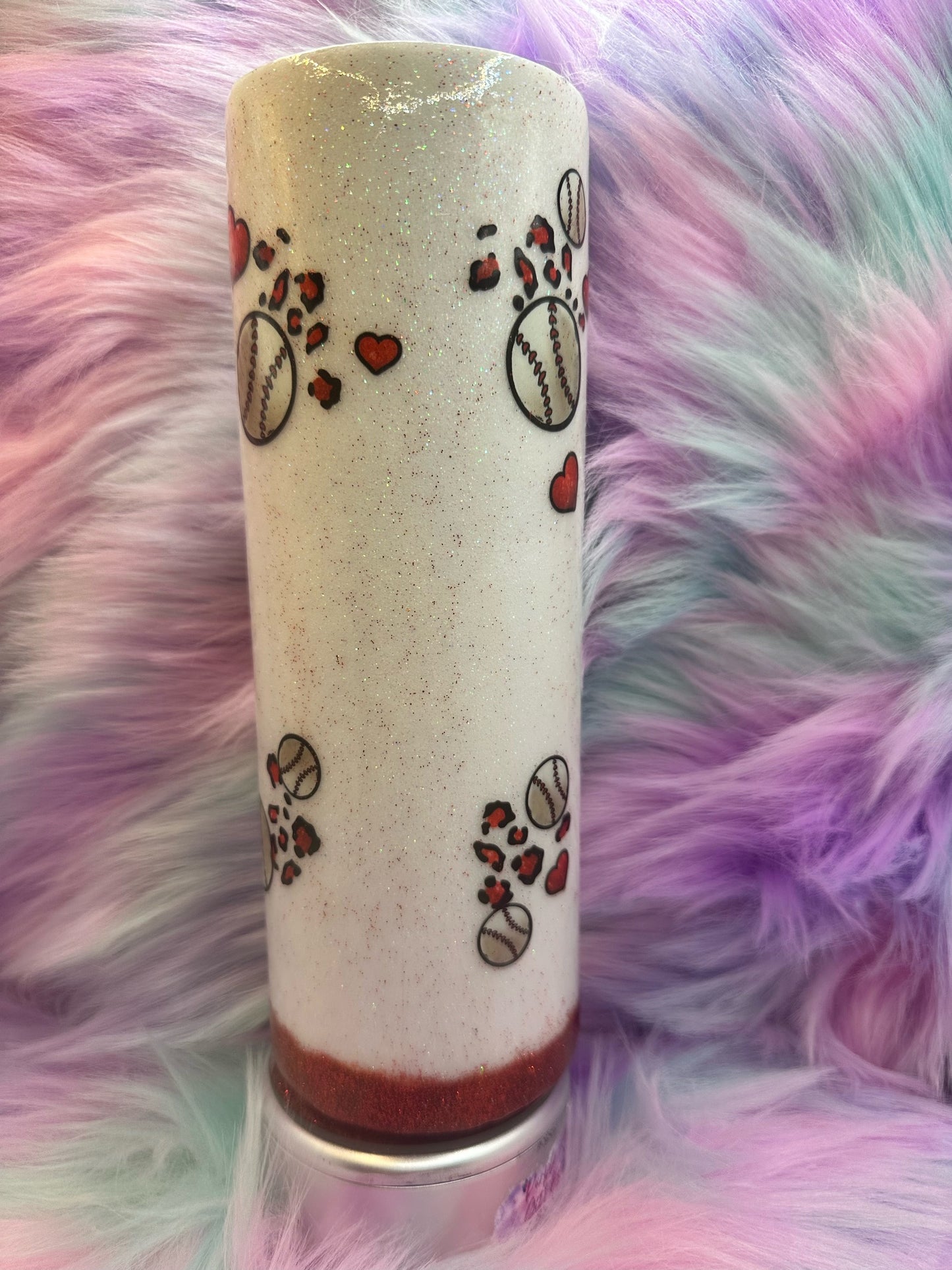 30 oz For The Love Of The Game Baseball Glitter Tumbler Epoxy Free (Ready To Ship)